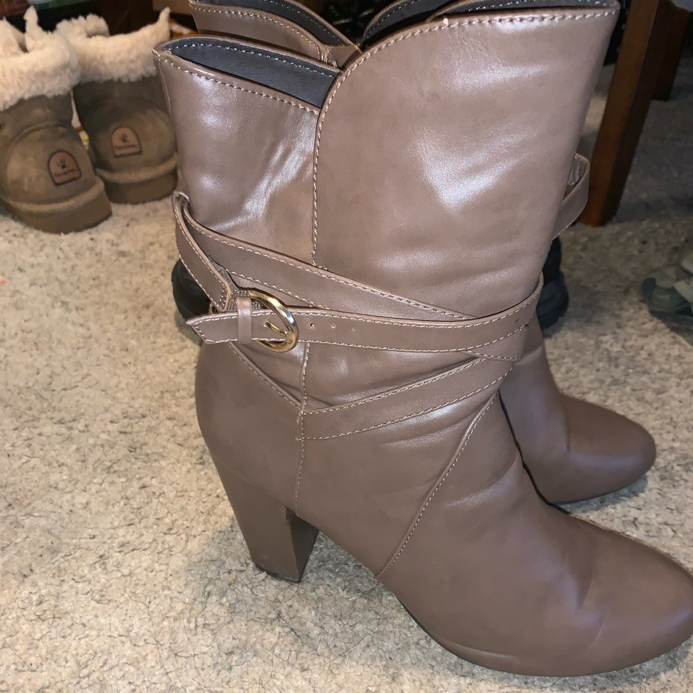 Lane bryant tan. Small heel boots